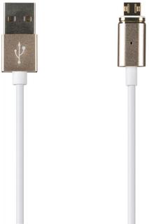 Кабель Smarterra USB-microUSB магнит 1.2м (белый)