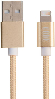 Кабель CODE USB на Lightning MFI 1м (золотистый)