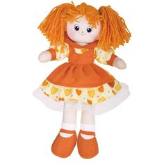 Мягкая игрушка Gulliver Кукла Апельсинка в платье с сердечками, 40см