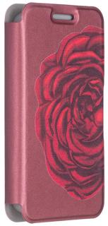 Чехол-книжка Gresso Калейдоскоп для смартфона 4.2-4.5" Роза (бордовый)