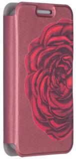Чехол-книжка Gresso Калейдоскоп для смартфона 4.2-4.5" Роза (бордовый)
