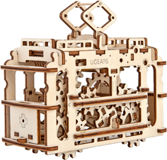 Конструктор Ugears 3D-пазл Трамвай с рельсами