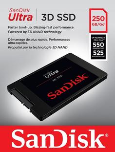 Внутренний SSD накопитель SanDisk Ultra 3D 250Gb 2.5"