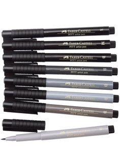 Набор капиллярных ручек Faber-Castell Manga Набор 8шт Grey 167107