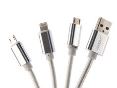 Аксессуар Earldom ET-336 USB - microUSB/microUSB/Lightning 8pin White