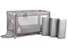 Манеж-кровать Kinderkraft Joy Basic Grey-Pink