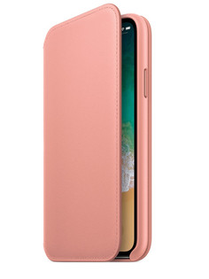 Аксессуар Чехол APPLE iPhone X Leather Folio Soft Pink MRGF2ZM/A