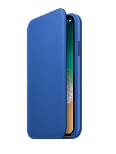 Аксессуар Чехол APPLE iPhone X Leather Folio Electric Blue MRGE2ZM/A