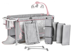 Манеж-кровать Kinderkraft Joy Completo Grey-Pink