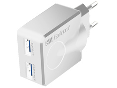 Зарядное устройство Earldom ES-186 2xUSB + MicroUSB White