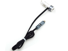 Зарядное устройство Earldom ES-157 USB 3.4A + MicroUSB/Lightning White-Black