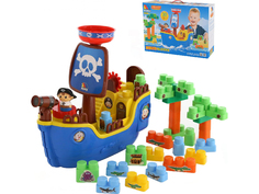Игрушка Полесье Пиратский корабль + конструктор 62246