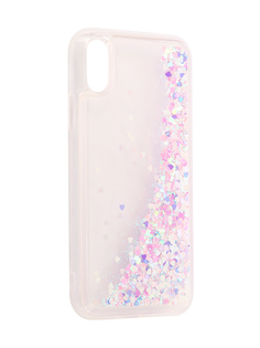 Аксессуар Чехол-накладка DYP Liquid Case для Apple iPhone X Hearts Pink-Silver DYPCR00036