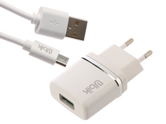 Зарядное устройство Ubik UHP11M 1xUSB 1A Кабель microUSB White