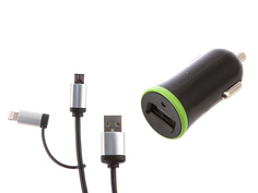 Зарядное устройство DF AutoTor-01 1xUSB 2.1A Кабель MicroUSB/Lightning