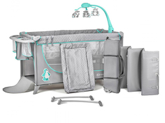 Манеж-кровать Kinderkraft Joy Completo Grey-Mint