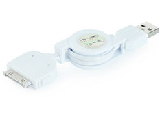 Аксессуар Gurdini USB кабель-рулетка для APPLE iPhone / iPad / iPod White