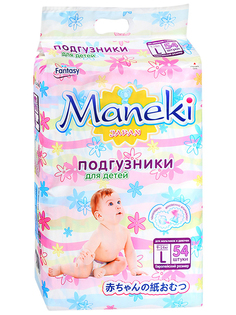 Подгузники Maneki Fantasy L 9-14kg 54шт BD807