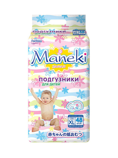 Подгузники Maneki Fantasy XL 12kg 48шт BD1002