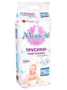 Подгузники Maneki Fantasy XL 12kg 38шт BD982