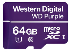 Карта памяти 64Gb - Western Digital Purple microSDXC Class 10 UHS U1 WDD064G1P0A