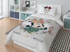 Постельное белье Disney Minnie Mickey Комплект 1.5 спальный Поплин Grey 718072