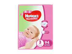 Подгузники Huggies Ultra Comfort 3 5-9кг 94шт для девочек