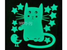 Наклейка декоративная Freeze Light Кот и воробей FL-НДКВ-18