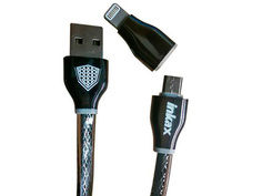 Аксессуар Inkax кабель 2в1 microUSB/8pin для Apple iPhone 5/6/7 CK-16 Black
