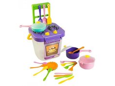 Игра Тигрес Набор посуды столовый Ромашка с кухонной плиткой 29 эл. 39373