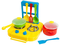 Игра Тигрес Набор посуды столовый Ромашка с кухонной плиткой 7 эл. 39150