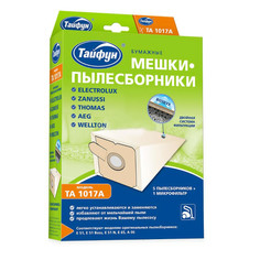 Мешки бумажные Тайфун TA 1017A 5шт + 1 микрофильтр Electrolux / Zanussi / Thomas / AEG / Wellton 4660003391930 Taifun