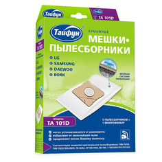 Мешки бумажные Тайфун TA 101D 5шт + 1 микрофильтр LG / Samsung / Daewoo / Bork 4660003391916 Taifun
