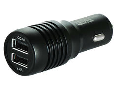 Зарядное устройство Gurdini Locate Auto 2USB 2.4A Black