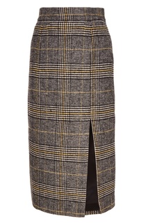 Серая юбка-карандаш в клетку Alexa Chung