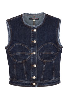 Синий джинсовый жилет Alexa Chung