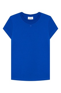 Синяя футболка из хлопка Courreges