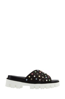 Сандалии с разноцветными кристаллами Red Valentino