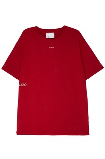 Красная удлиненная футболка C2 H4
