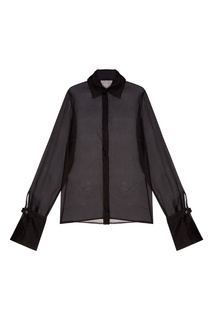 Прозрачная черная блузка из шелка (90е гг) Vintage No Names
