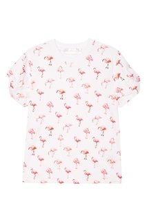 Белая футболка с фламинго Victoria Beckham