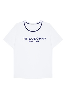 Белая футболка из хлопка с логотипом Philosophy Di Lorenzo Serafini