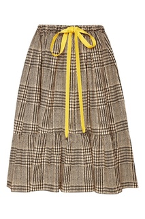 Хлопковая юбка в клетку Fendi