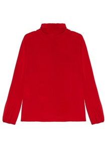 Красная блузка с драпированным воротником Prada