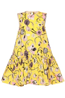 Желтое платье с цветами Emilio Pucci Children