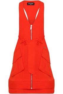 Красное платье на молнии Dsquared2