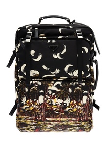 Черный чемодан с принтом пальм Prada