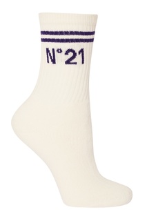 Белые хлопковые носки No21