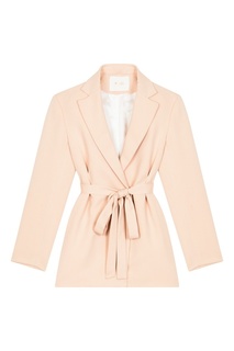 Розовый двубортный жакет с поясом Maje