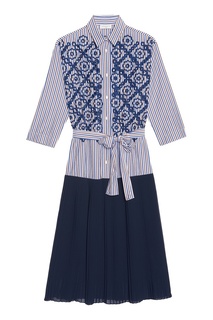 Платье-рубашка с контрастным подолом Sandro